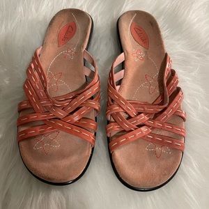 Pink/Peach Strappy Slide Sandal